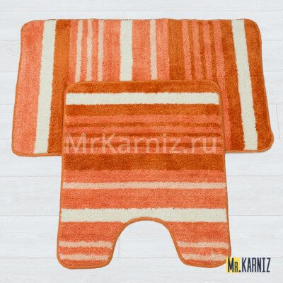 Комплект ковриков для ванной и туалета Найс 25 терракотовый