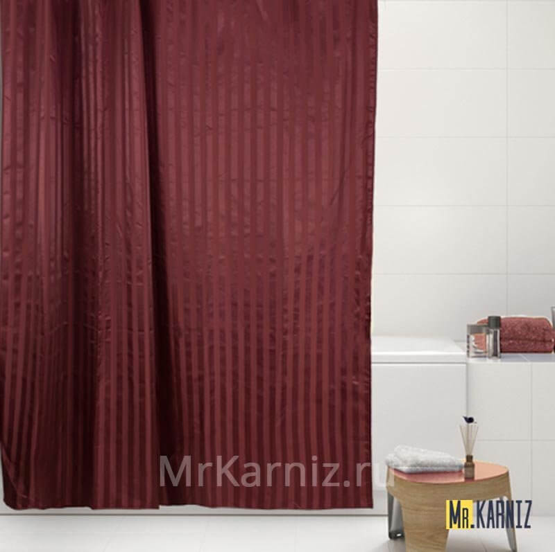 Штора для ванной BIG бордовая Штора для ванной BIG бордовая